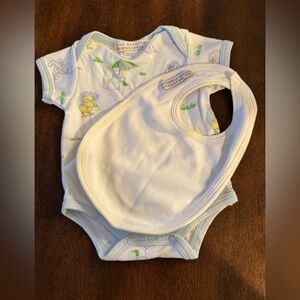 The Beaufort Bonnet Company Bodysuit & Bib Duck Bunny Rain 0-3 months Pima